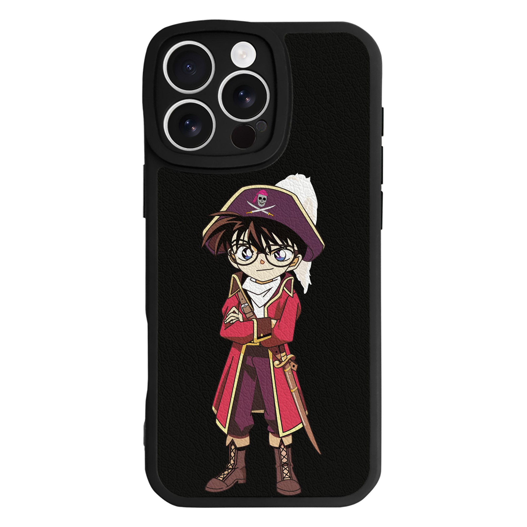 （画像用） 名探偵コナン 江戸川 コナン Detective Conan Conan Edogawa 【iPhone 16シリーズ対応】シリコンスマホケース（レザー調） 材質：シリコン